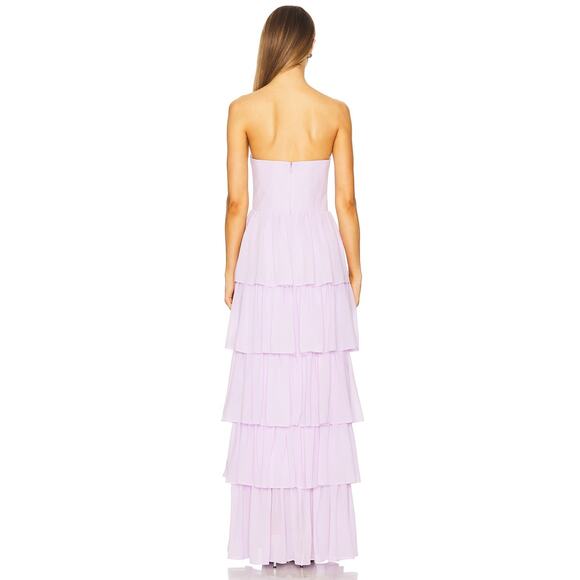 Lovers and Friends Hattie Gown Strapless Tiered Formal Fairy Party Garden Prom M - Picture 3 of 11